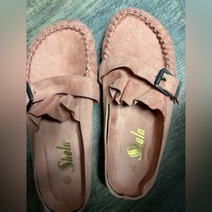 Dusty Pink Suede Loafers